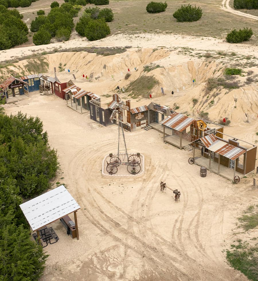 Aerial view of the Lone Star Hideout HAVOC course